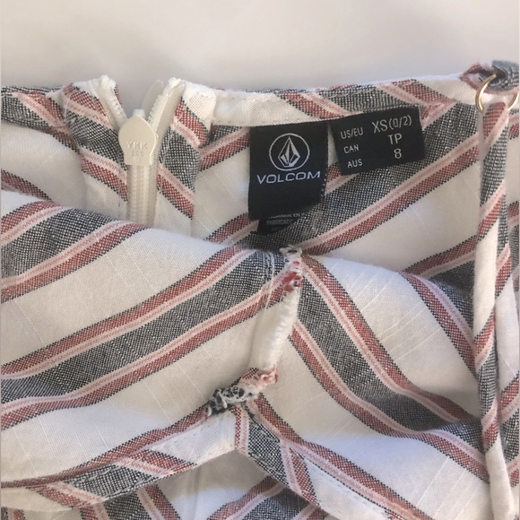 VOLCOM ~ Stripe Dress - gray . red . pink . white XS - Picture 5 of 6
